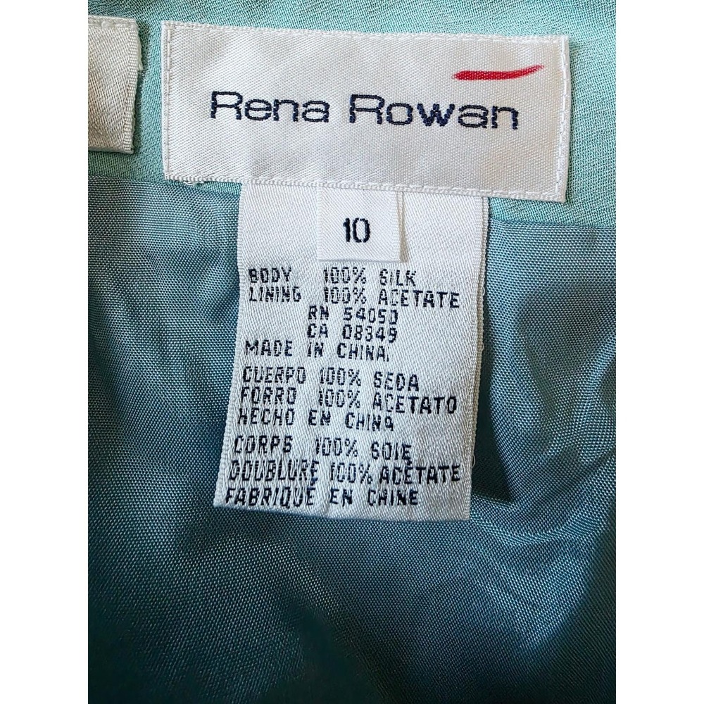 Rena Rowan 10 Vintage 100% Silk Pencil Skirt Aqua Blue South Beach NWT - Picture 12 of 15